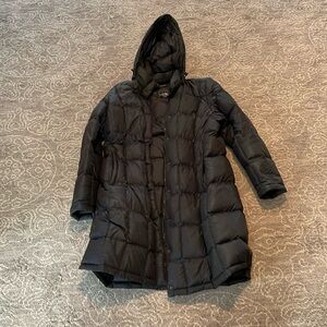 EUC North Face Women’s Down Puffer Metropolis Coat 600 long jacket black sz XXL